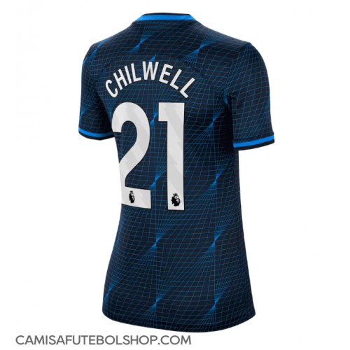 Camisa de time de futebol Chelsea Ben Chilwell #21 Replicas 2º Equipamento Feminina 2023-24 Manga Curta